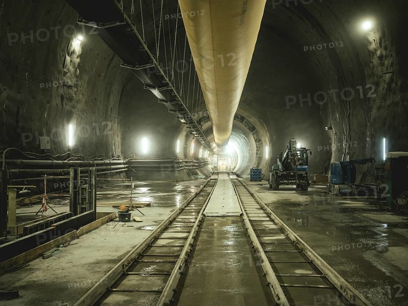 Tunnel section, construction lot H53 in the Brenner Base Tunnel, Tyrol, Austria, Europe
