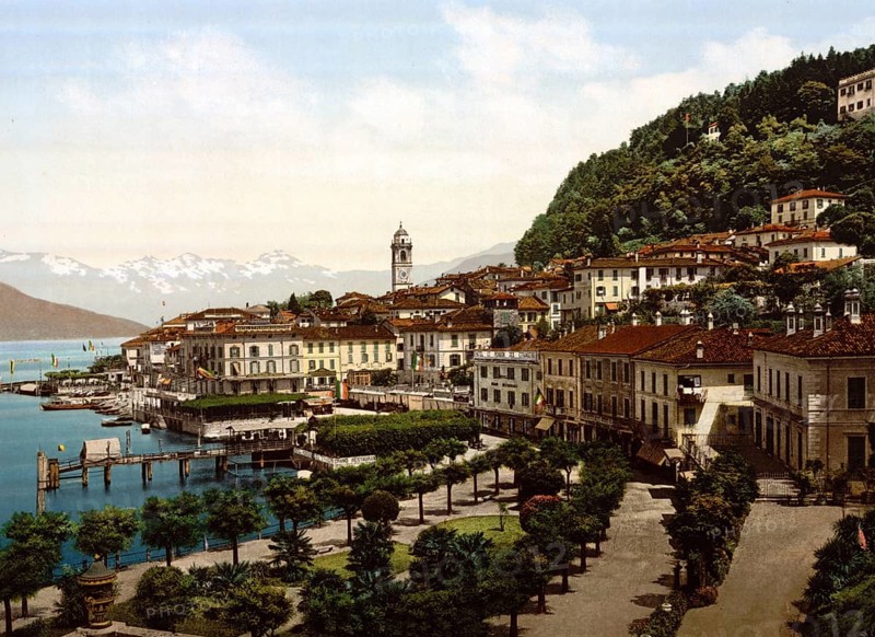 Bellagio, general view, Lake Como, Italy, Historic, digitally restored reproduction from a 19th century original, Record date not stated, general view, Lake Como, Italy, Historic, digitally restored reproduction from a 19th century original, Record date not stated, Europe