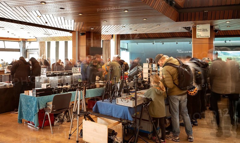 Customers and sales stands of a photo fair, Photo fair, Schwabendlandhalle, Fellbach, Baden-Württemberg, Germany, Europe