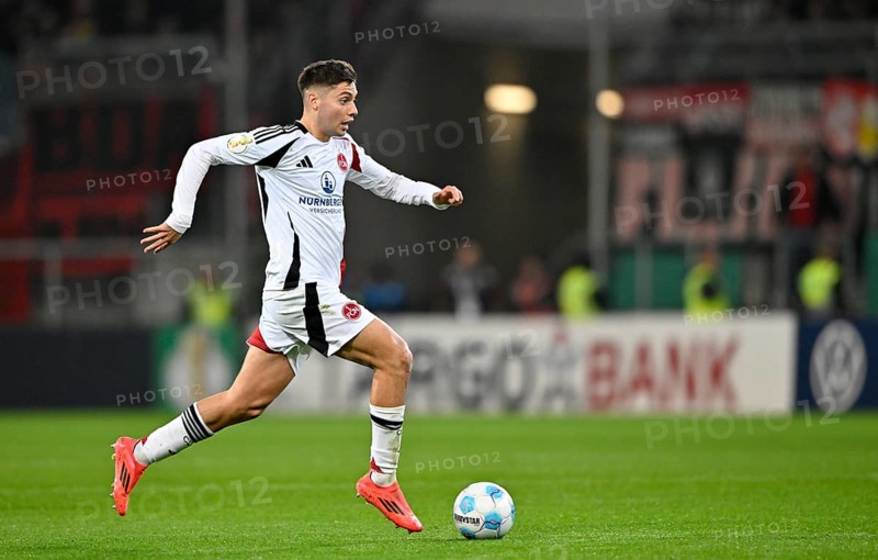 Stefanos Tzimas 1. FC Nürnberg FCN (09) Action on the ball DFB Cup, PreZero Arena, Sinsheim, Baden-Württemberg, Germany, Europe