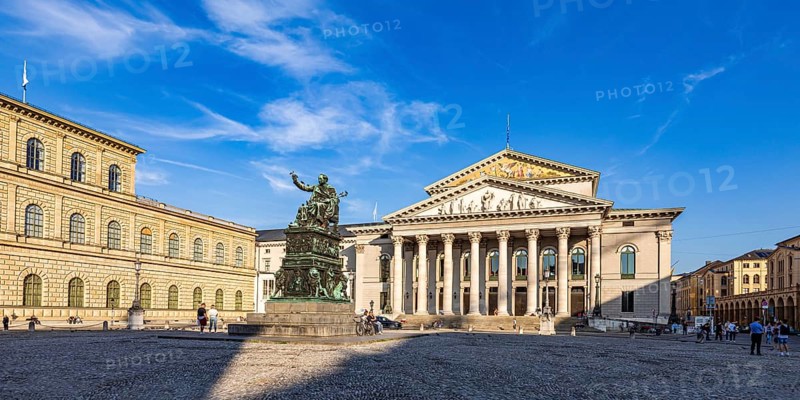 Bavarian Academy of Fine Arts and the National Theatre at Max-Joseph-Platz, Bavarian State Opera, Munich, Bavaria, Germany, public ground, Europe