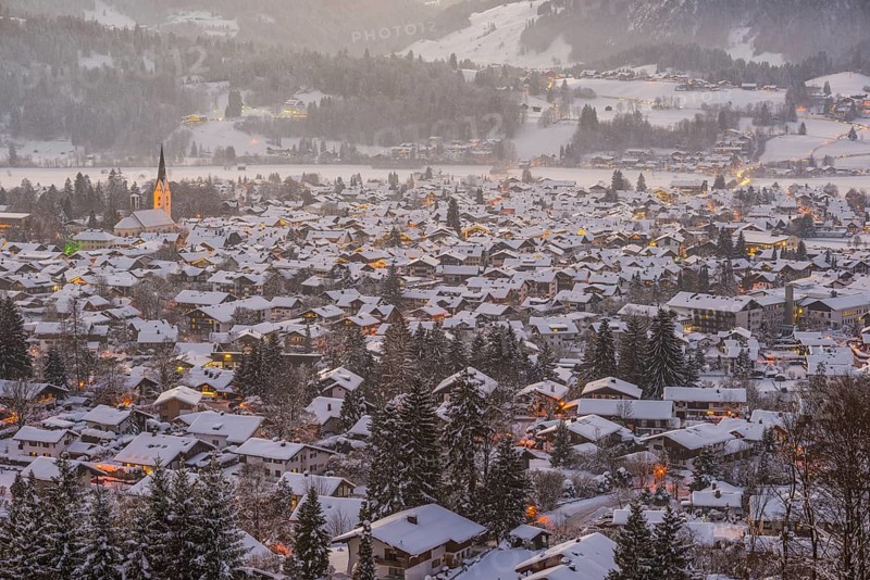 Winter in Oberstdorf, Oberallgäu, Allgäu Alps, Allgäu, Bavaria, Germany, Europe