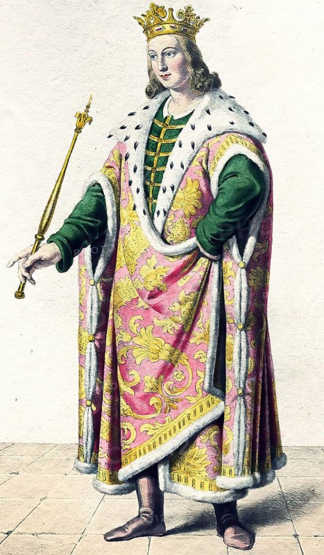Ladislaus Postumus (Czech Ladislav Pohrobek, Hungarian V. Laszlo, Croatian Ladislav V. Posmrtni: born 22 February (according to a contemporary source already in the night hours of 21 February) 1440 in Komorn: died 23 November 1457 in Prague) was Duke of Austria, King of Bohemia and as Ladislaus V. King of Hungary, Historical, digitally restored reproduction from a 19th century original, Record date not stated