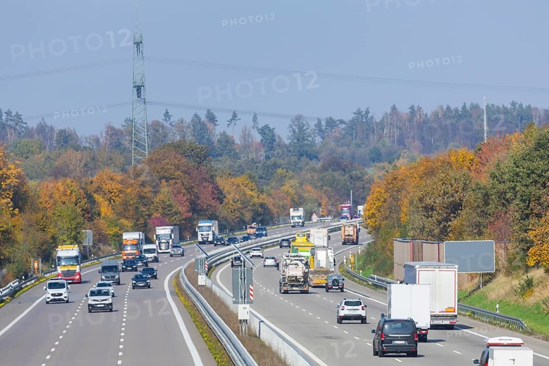 Traffic on the A4 federal motorway, A4 federal motorway, Frankenberg, Saxony, Germany, Europe