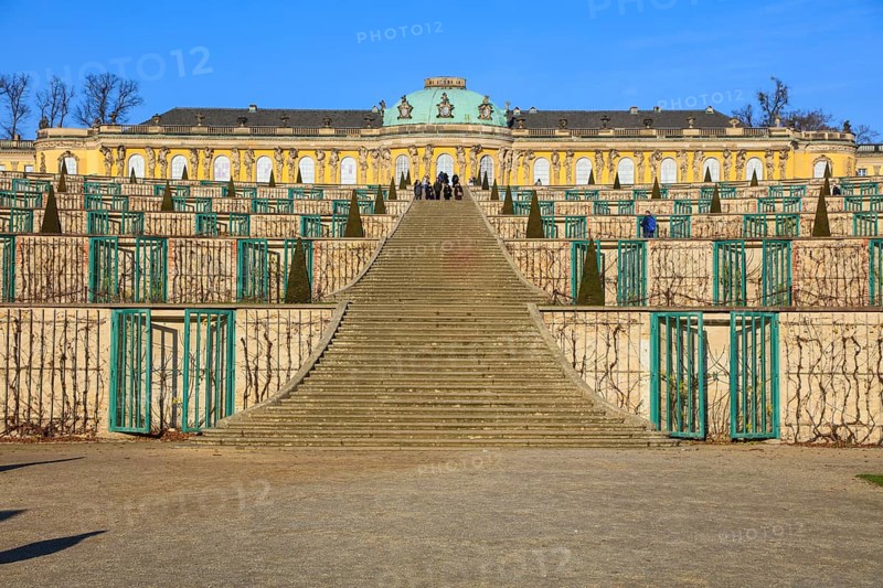 Sanssouci Palace, Unesco World Heritage Park Sanssouci, Potsdam, Brandenburg, Germany, Europe