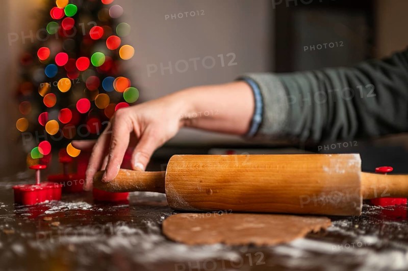 Homemade gingerbread making before Christmas.
