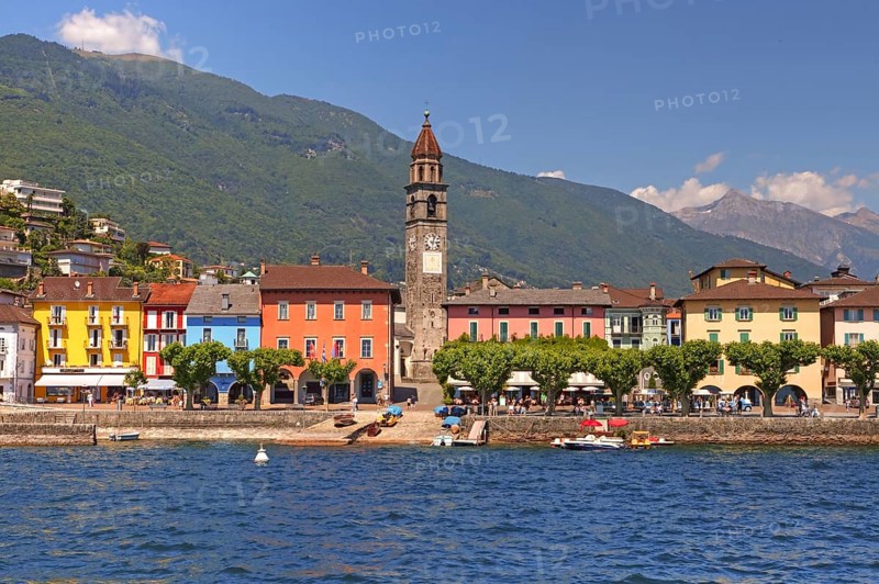 Church of Santi Pietro e Paolo, Lake Promande, Lake Maggiore, Ascona, Locarno, Canton Ticino, Lake Maggiore, Ticino, Switzerland, Europe