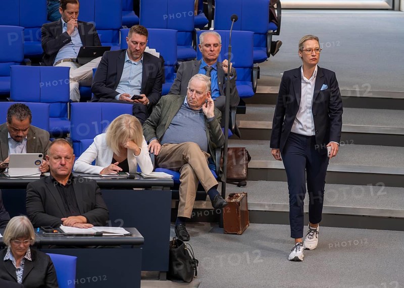 Dr Alice Weidel, left, fourth row: Dr Alexander Gauland, Germany, Berlin, 06.07.2023, Bundestag, Bundestag faction AfD, Europe