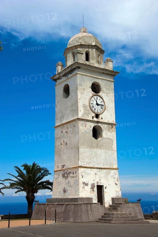 Clock Tower, Canari, Cap Corse, Corsica, France, West Coast, Europe