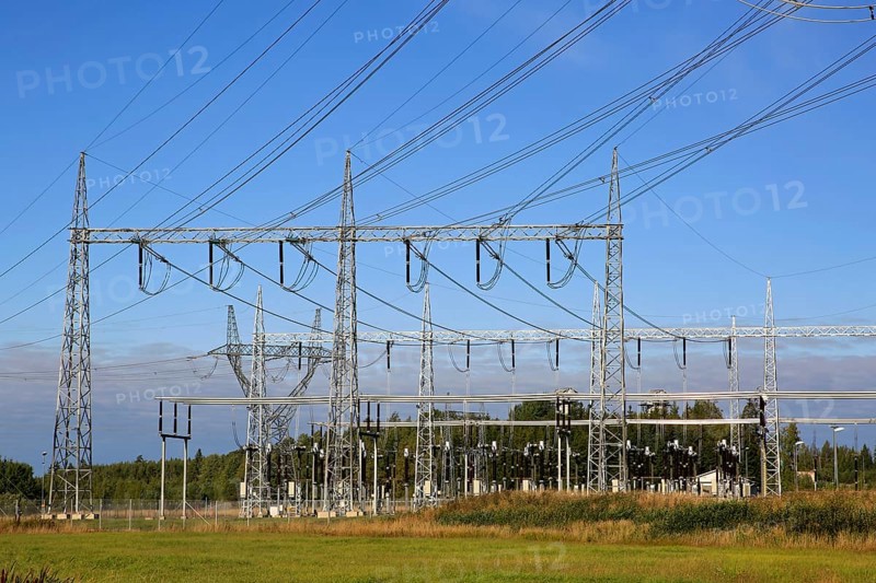 Electricity transmission substation by Fingrid Oyj Forssa Reserve Power Plant. Forssa, Finland. September 9, 2022