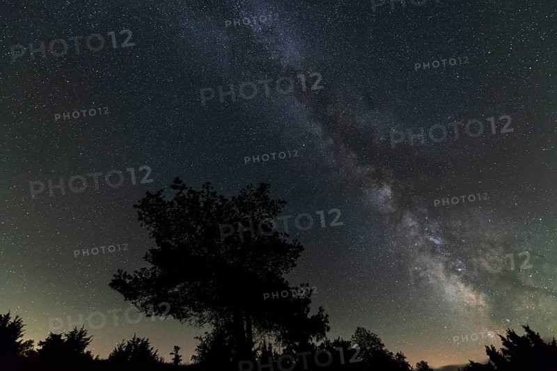 Milky Way in south of France in Cevennes Natural Park. Aveyron, France, Europe