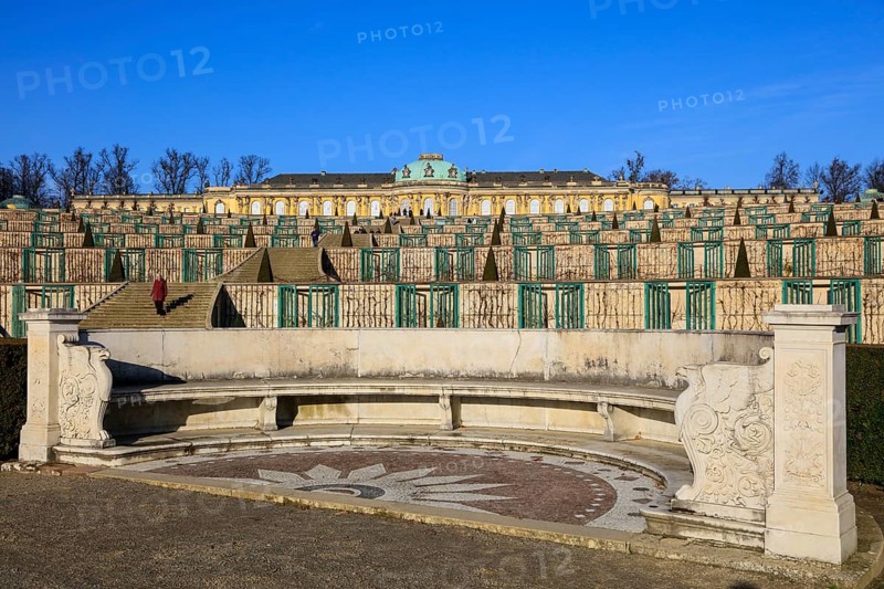 Sanssouci Palace, Unesco World Heritage Park Sanssouci, Potsdam, Brandenburg, Germany, Europe