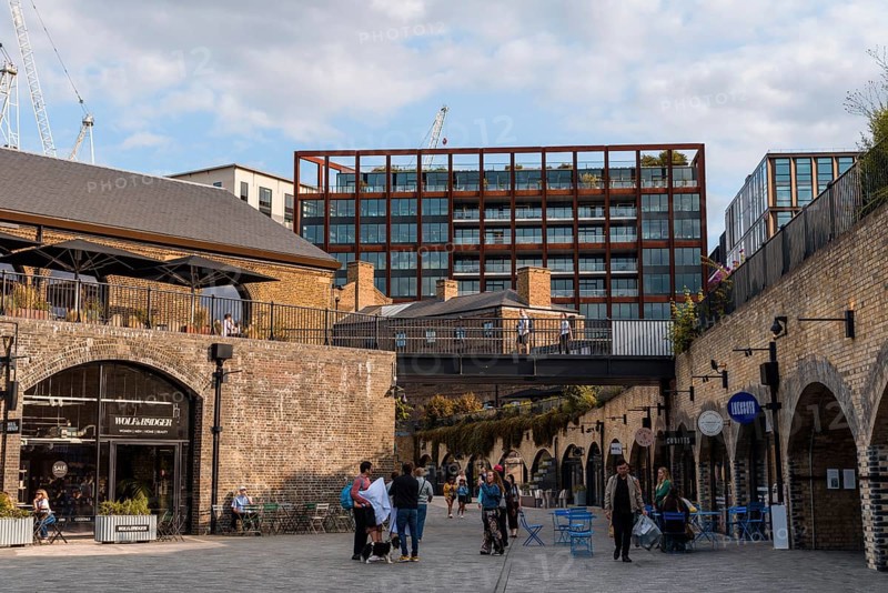 London, UK, August 25, 2023: Coal Drops Yard area in Kings Cross besides Regents Canal