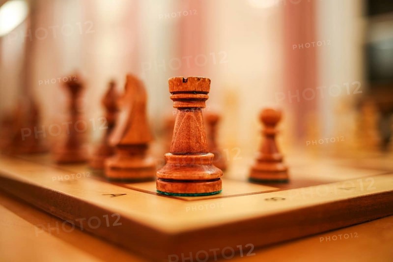 Chess pieces on a chessboard, Leoben, Styria, Austria, Europe