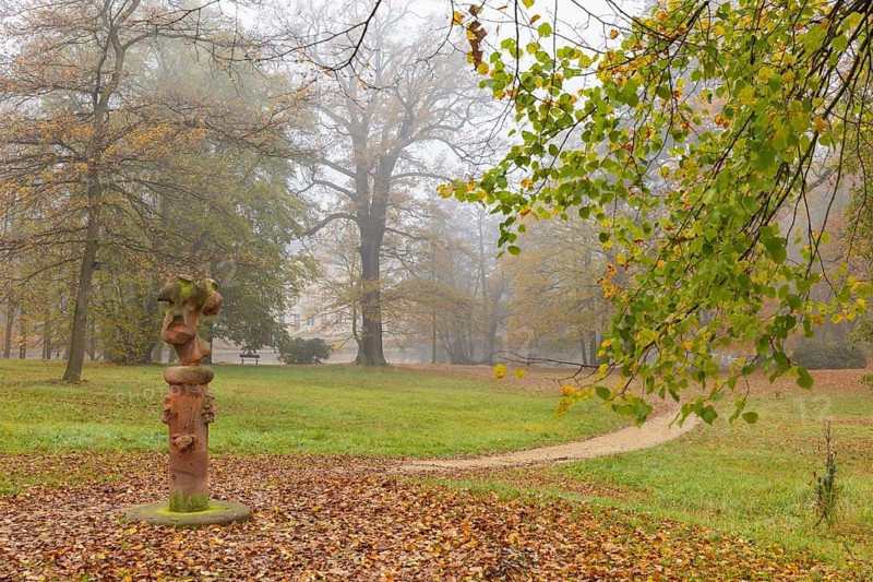 Lauterbach Castle and Park in autumn, Lauterbach, Lauterbach, Saxony, Germany, Europe