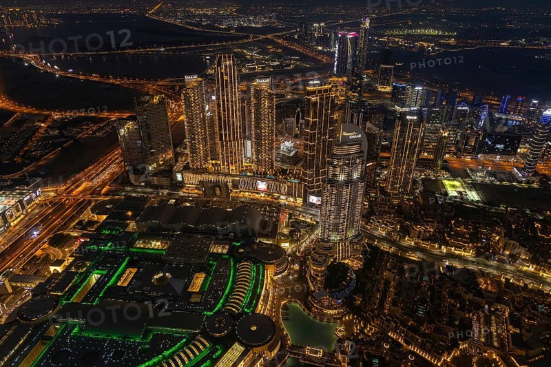 Sunset on the Burj Khalifa, Dubai, United Arab Emirates, Asia