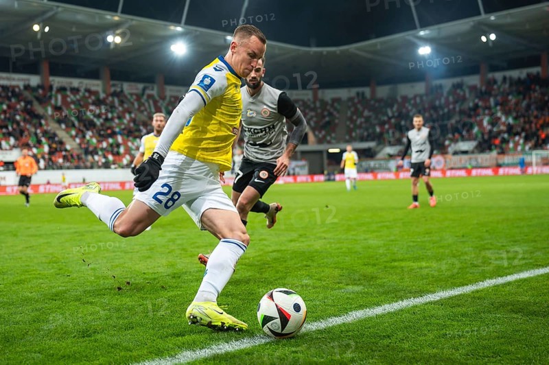 LUBIN, POLAND - NOVEMBER 22, 2024: Football match Polish PKO Ekstraklasa between KGHM Zaglebie Lubin vs Motor Lublin. Pawel Stolarski.