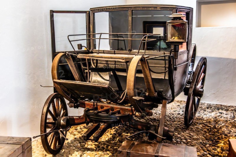 Carriage, Villa Manin from the 17th century, residence of Ludovico Manin, the last Doge of Venice, Codroipo, Friuli, Italy, Codroipo, Friuli, Italy, Europe