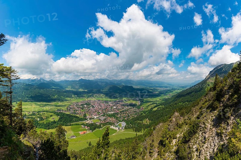 Panorama from Schattenberg, 1692m, on Oberstdorf, Allgäu, Bavaria, Germany, Europe