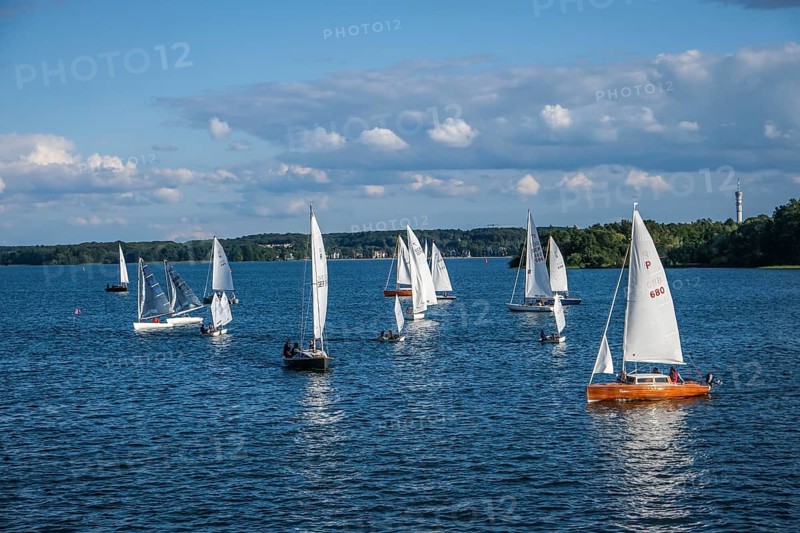 Schwerin, Mecklenburg-Vorpommern, Germany, Sailing boats on Lake Schwerin, Europe