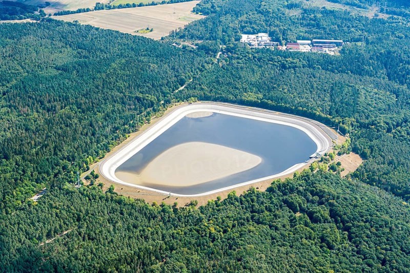 Aerial view of Geesthacht pumped storage basin, power generation, Schleswig-Holstein, Germany, Europe