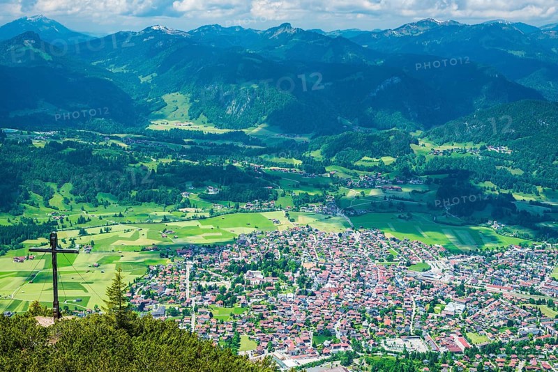 Panorama from Schattenberg, 1692m, on Oberstdorf, Allgäu, Bavaria, Germany, Europe