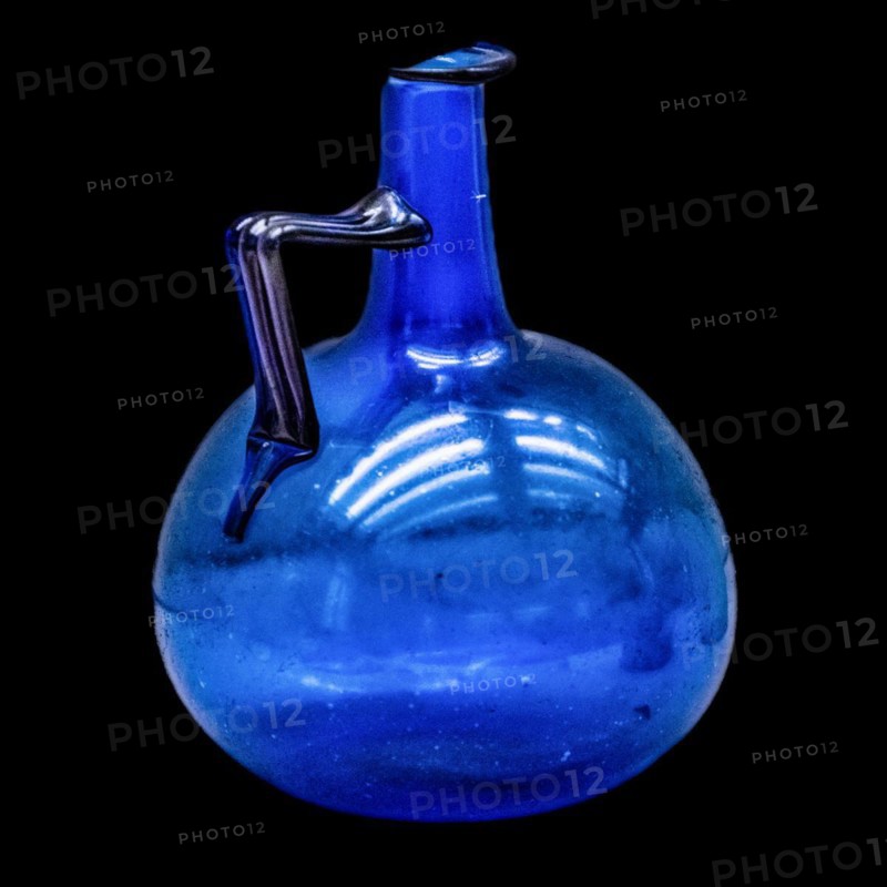 Globular belly jug, glass jugs and bottles from the 1st-3rd century, Museo Archeologico Concordiese with finds from the Roman period, medieval old town, Portogruaro, Veneto, Friuli, Italy, Portogruaro, Veneto, Italy, Europe