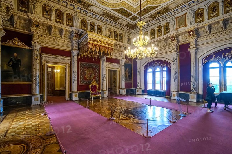 Schwerin, Mecklenburg-Vorpommern, Germany, Throne Room in the museum in Schwerin Castle, Schwerin Castle, seat of the Mecklenburg-Vorpommern state parliament, was the residence of the Mecklenburg dukes and grand dukes for centuries, Europe