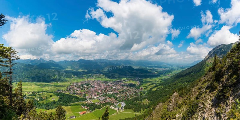 Panorama from Schattenberg, 1692m, on Oberstdorf, Allgäu, Bavaria, Germany, Europe