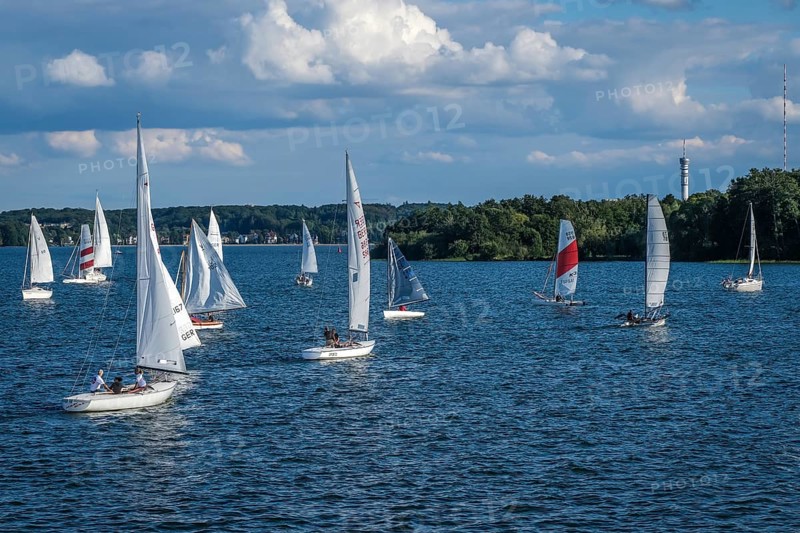 Schwerin, Mecklenburg-Vorpommern, Germany, Sailing boats on Lake Schwerin, Europe