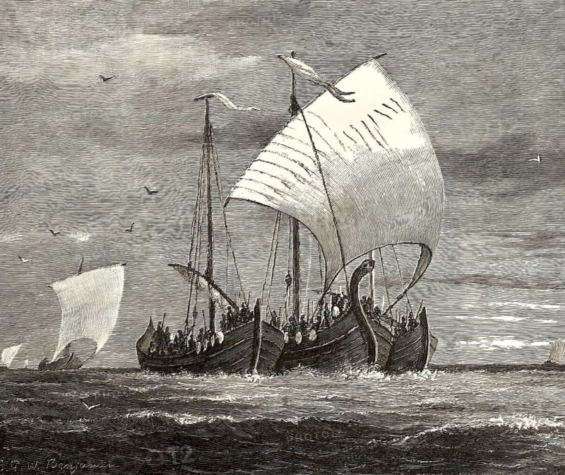 The Vikings crossing the North Sea