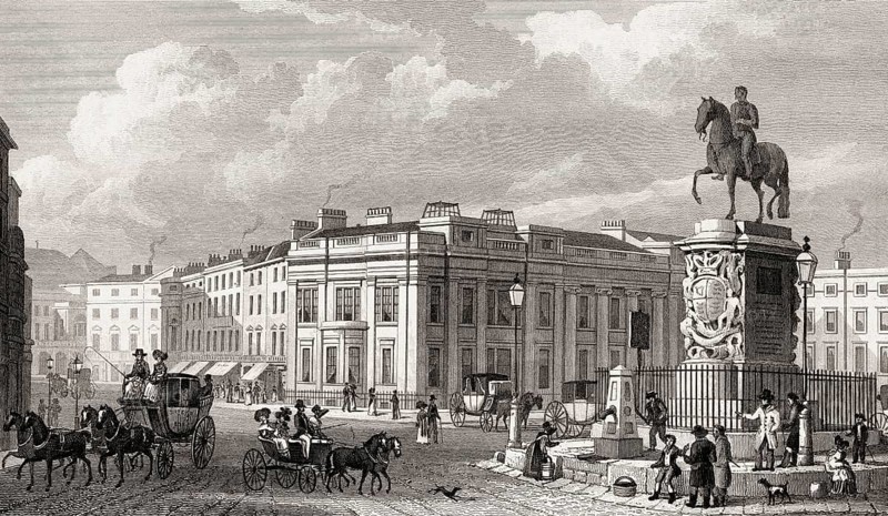 Charing Cross, London, UK, illustration by Th. H. Shepherd, 1826