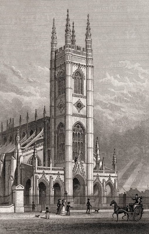 The Parish Church of St Luke, Chelsea, illustration by Th. H. Shepherd, 1828