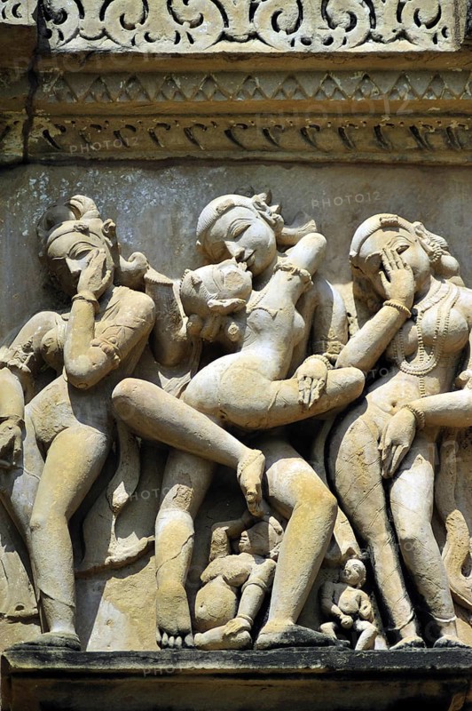 Mithuna couples on wall of vishvanath temple Khajuraho madhya pradesh india