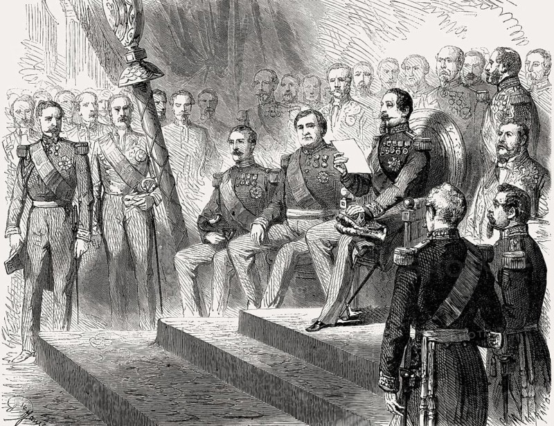 Chamber of Deputies, opening of the legislative session by Louis-Napoléon Bonaparte, Napoleon III, Second French Empire, 1863