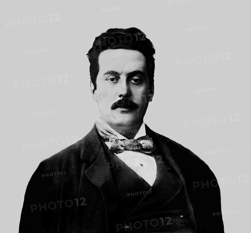 Giacomo Puccini, 1858 –1924, Italian composer, digitally edited according to a photograph