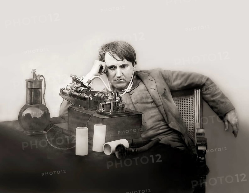 Thomas Edison at his Laboratory on 16 June 1888, the morning after spending 48 hours perfecting phonograph