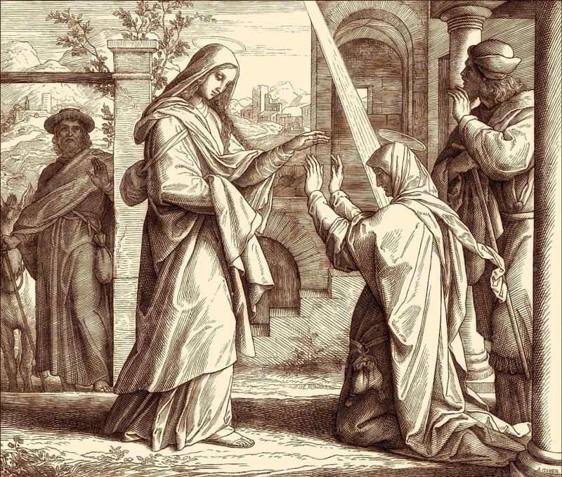 The Visitation, the visit of Blessed Virgin Mary to St. Elizabeth, by Julius Schnorr von Carolsfeld