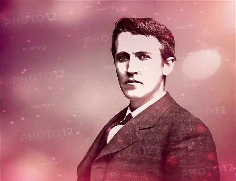 Thomas Alva Edison, 1847, 1931, American inventor, digitally edited according to a photography by Mathew Brady, 1878