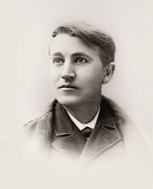 Portrait of Thomas Alva Edison as a young man, digitally edited