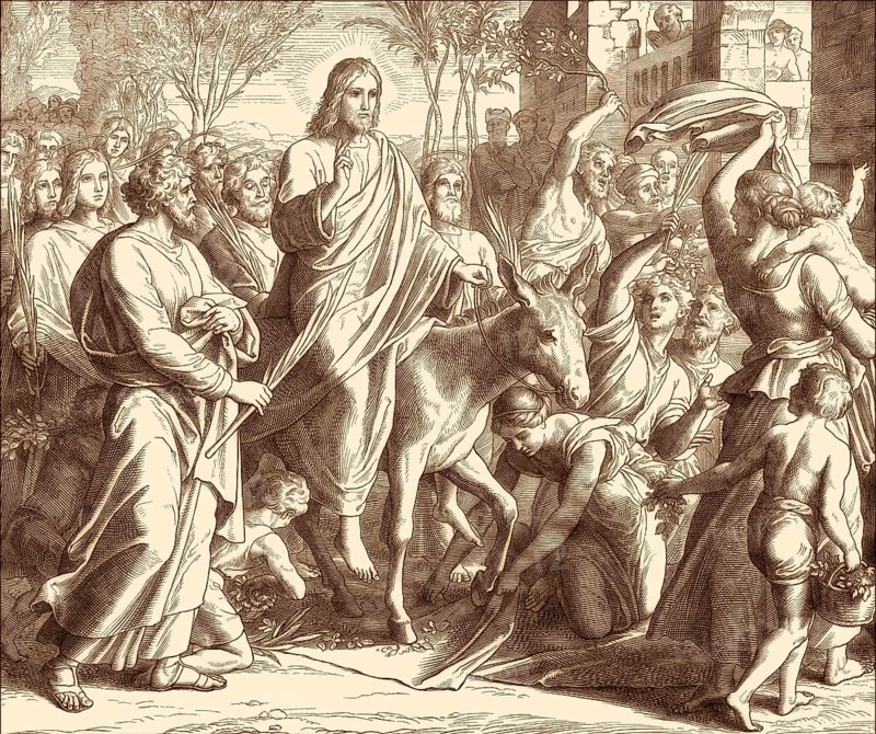 Jesus' Triumphal Entry into Jerusalem, New Testament, by Julius Schnorr von Carolsfeld, 1860