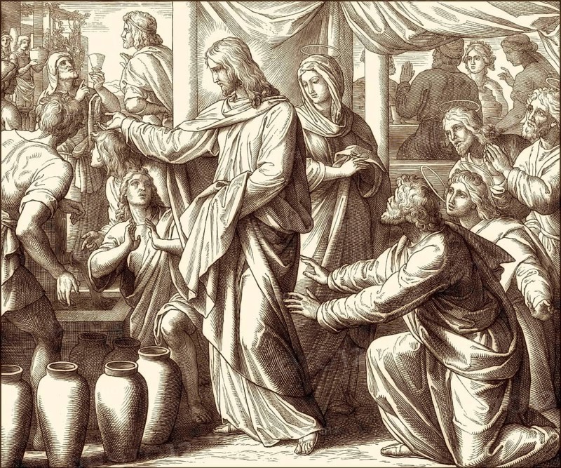 Wedding at Cana, New Testament, by Julius Schnorr von Carolsfeld, 1860