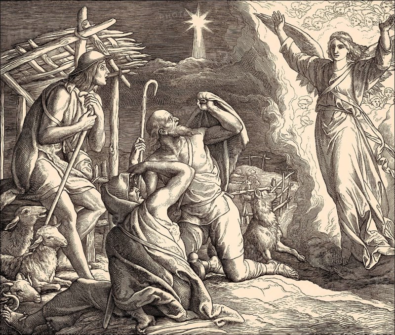 The annunciation to the shepherds, by Julius Schnorr von Carolsfeld