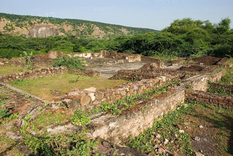 UNESCO world heritage Champaner Pavagadh, excavations by M S University of Baroda between 1970-1975 brought to light 'Amir Manzil Complex', Champaner, Panchmahals district, Gujarat state, India, Asia