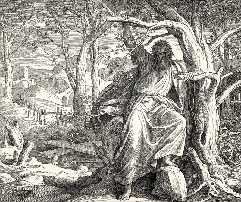 Death of Judas Iscariot, New Testament, by Julius Schnorr von Carolsfeld, 1860