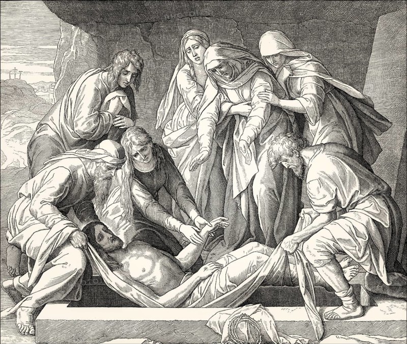 The Burial of Jesus, New Testament, by Julius Schnorr von Carolsfeld, 1860