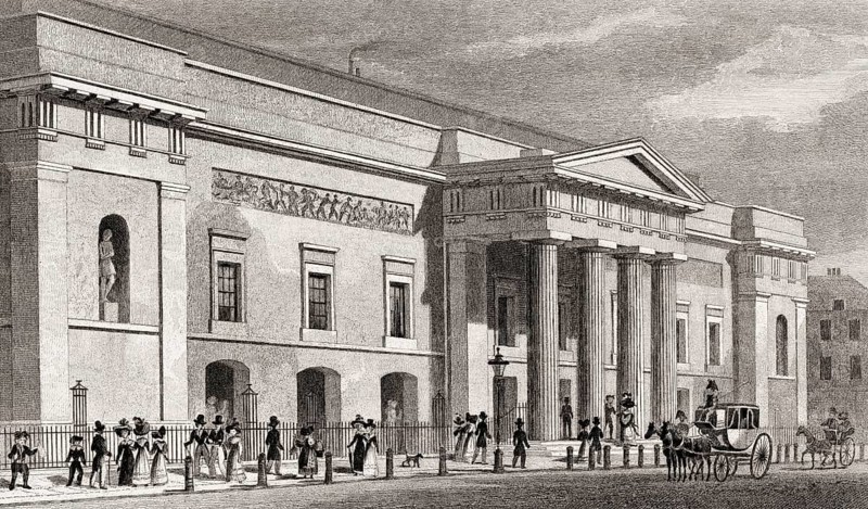 The Royal Opera House, Covent Garden, London, UK, illustration by Th. H. Shepherd, 1826