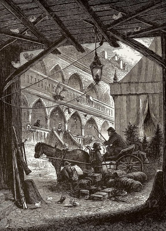 Courtyard of the former Victoria Hotel, Oslo, Norway, 19th century, Europe
