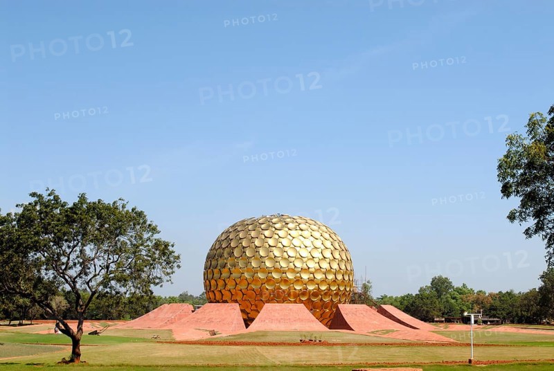 The Matrimandir, a meditation Centre established in 1968, District Viluppuram, Puducherry, Union Territory, India, Asia