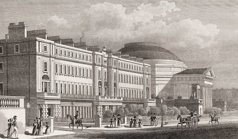 Cambridge Terrace, Regent's Park, London, UK, illustration by Th. H. Shepherd, 1826